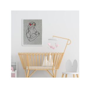 Tableau acrylique et broderie