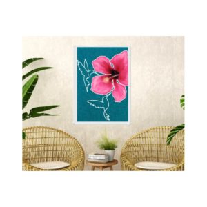 Tableau acrylique et broderie