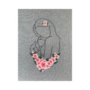 Tableau acrylique et broderie