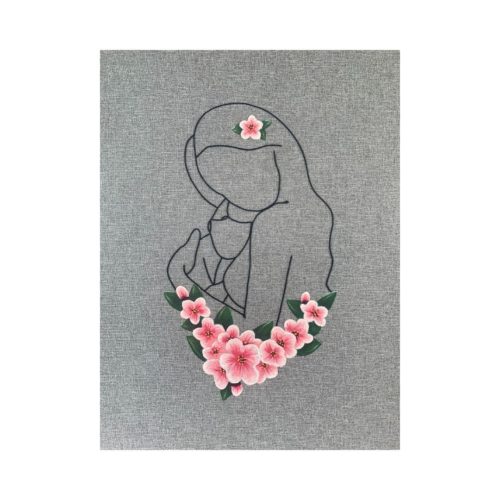 Tableau acrylique et broderie