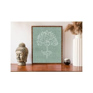Tableau acrylique et broderie