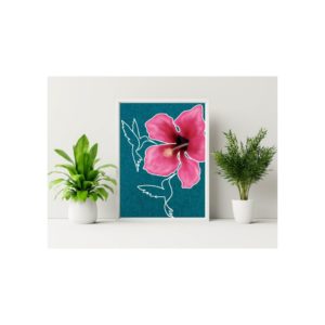 Tableau acrylique et broderie