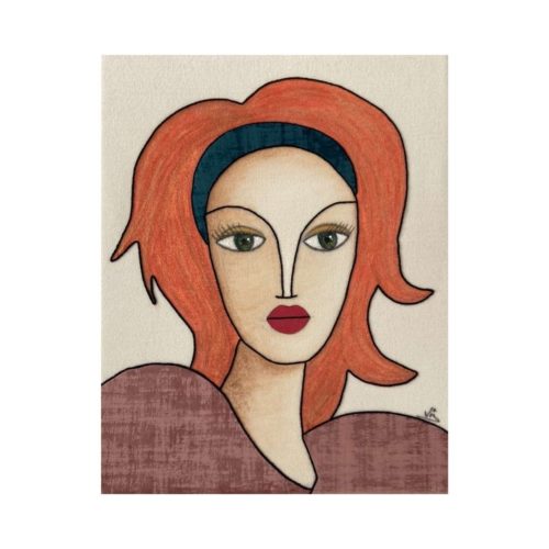 Tableau acrylique broderie et textiles