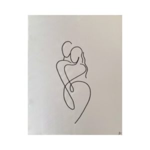 Tableau brodé sur satin