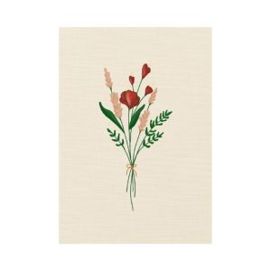 Tableau acrylique et broderie fleurs sauvages