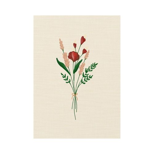 Tableau acrylique et broderie fleurs sauvages