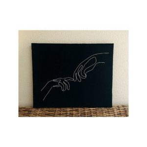 Tableau acrylique et broderie
