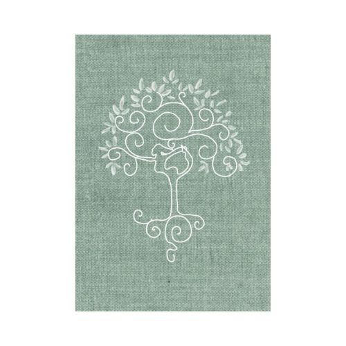 Tableau acrylique et broderie arbre de vie yoga