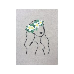 Tableau acrylique et broderie