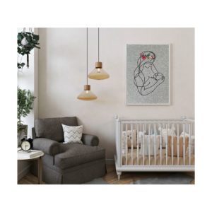 Tableau acrylique et broderie