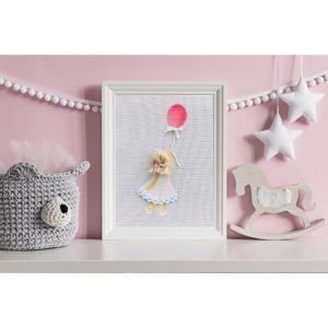 Tableau acrylique et broderie cheveux