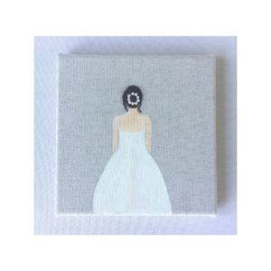 Tableau acrylique et broderie cheveux