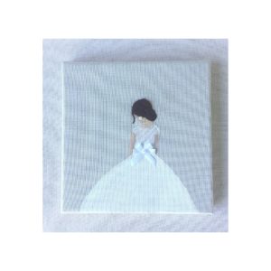 Tableau acrylique et broderie cheveux