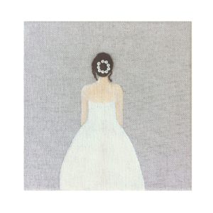 Tableau acrylique et broderie cheveux