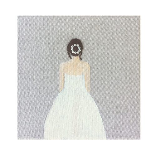 Tableau acrylique et broderie cheveux