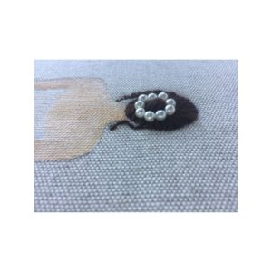 Tableau acrylique et broderie cheveux