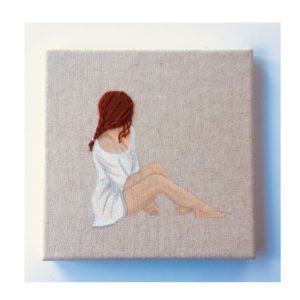 Tableau acrylique et broderie
