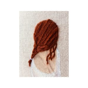 Tableau acrylique et broderie cheveux