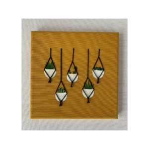 Tableau acrylique et broderie