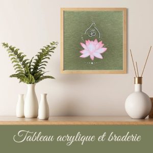 Tableau acrylique et broderie
